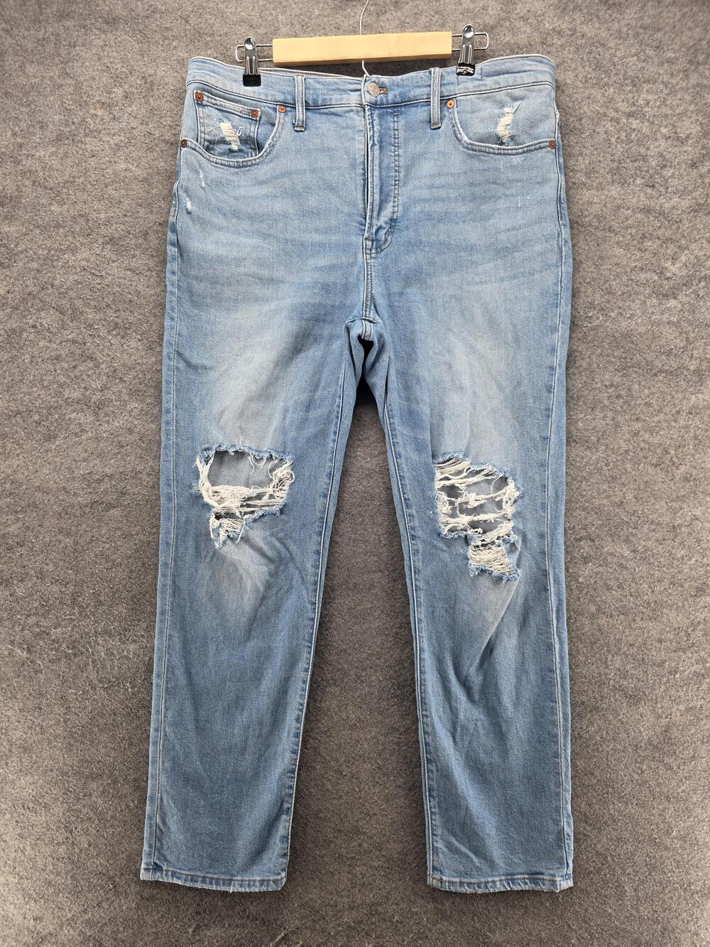 Madewell Jeans Womens 31 Blue Straight High Rise Relaxed Stretch 30 Inseam